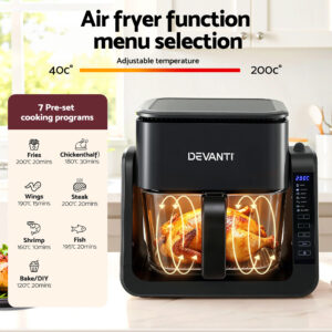 Devanti 5.5L Dual Zone 2-In-1 Glass Air Fryer – Sumo Deals Devanti 5.5L Dual Zone 2-In-1 Glass Air Fryer Product Image Sumo Deals