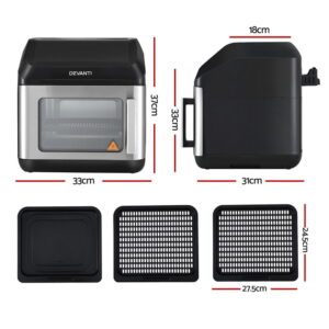 Devanti Air Fryer 13L Lcd Fryers Oven 2000W Black – Sumo Deals Devanti Air Fryer 13L Lcd Fryers Oven 2000W Black Product Image Sumo Deals