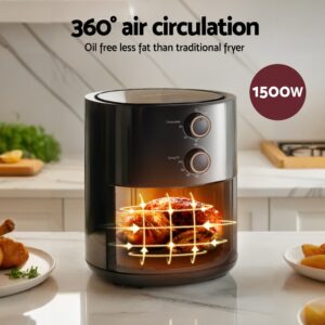 Devanti 4L Air Fryer 1500W | Healthy Oil-Free Rotary Cooker Product Image Sumo Deals