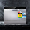 Devanti Benchtop Dishwasher 6 Place Settings Silver compact countertop appliance front profile