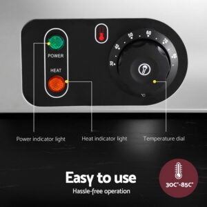 Devanti Commercial Food Warmer Bain Marie 4 Pan – Sumo Deals Temperature Control Knob And Bonus Soup Ladles For Devanti Commercial Food Warmer