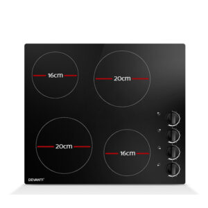 Devanti Electric Ceramic Cooktop 60Cm 6000W Black Glass Product Image Sumo Deals