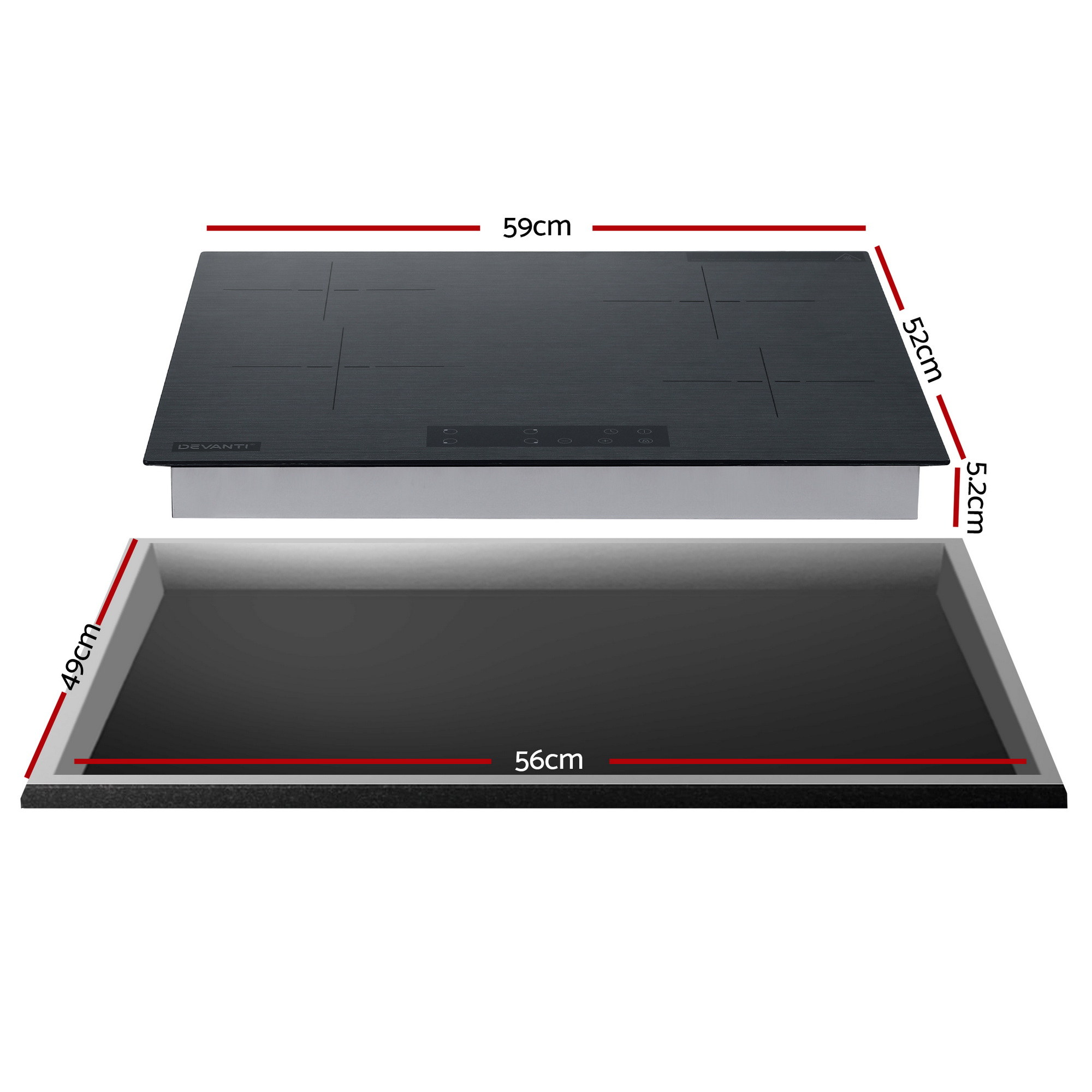 Devanti 60Cm Electric Ceramic Cooktop - 4 Zone (6000W) – Sumo Deals Devanti 60Cm Electric Ceramic Cooktop - 4 Zone (6000W) - Image 3