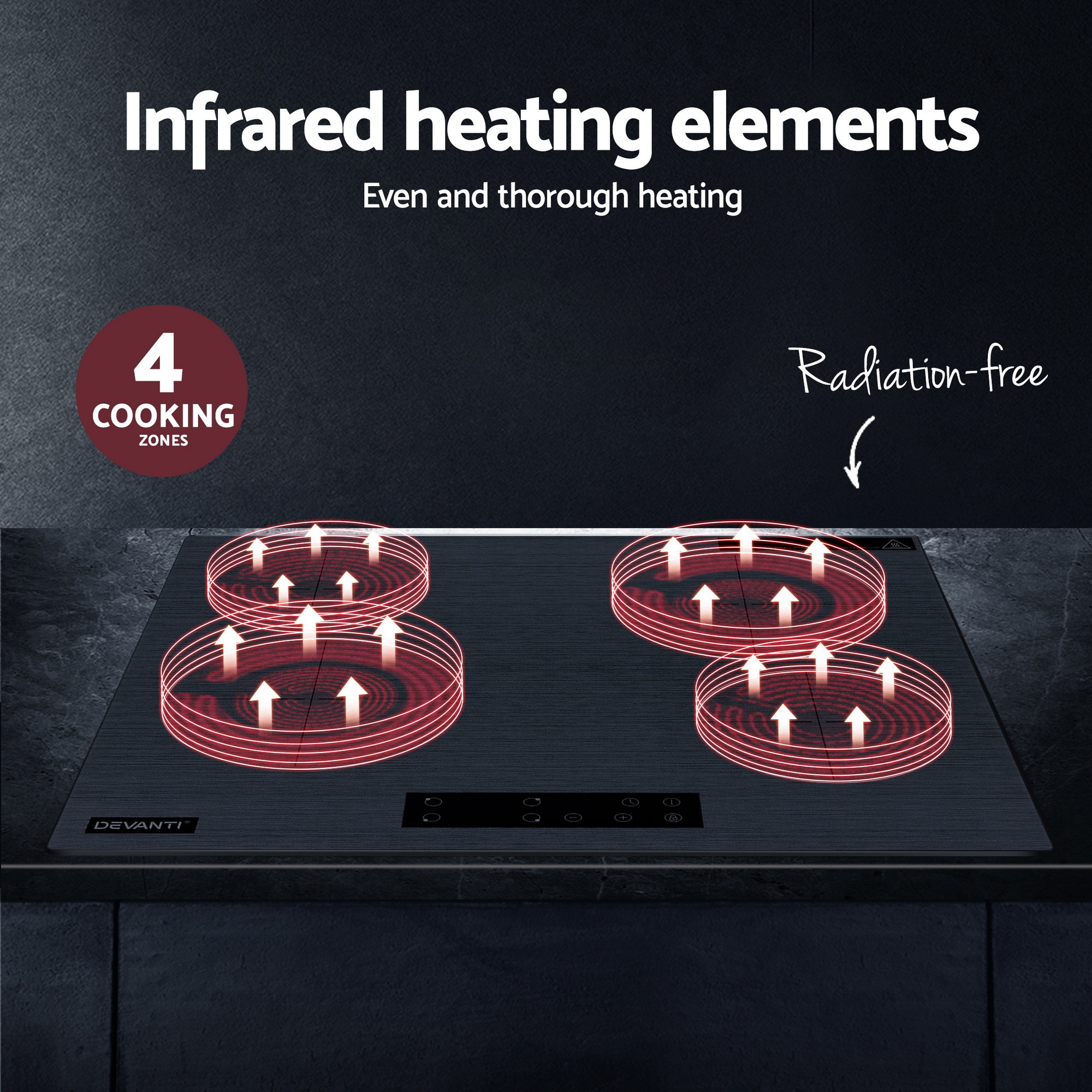 Devanti 60Cm Electric Ceramic Cooktop - 4 Zone (6000W) – Sumo Deals Devanti 60Cm Electric Ceramic Cooktop - 4 Zone (6000W) - Image 7