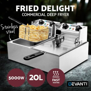 Devanti 20L Electric Commercial Deep Fryer - Double Basket – Sumo Deals Devanti 20L Electric Commercial Deep Fryer - Double Basket Product Image Sumo Deals