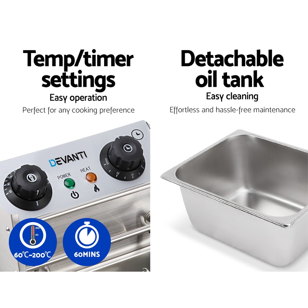 Devanti 10L Commercial Deep Fryer - Single Basket 2200W – Sumo Deals Devanti 10L Commercial Deep Fryer - Single Basket 2200W - Image 5