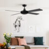 Devanti 52'' Ceiling Fan Dc Motor 4 Blades In Matte Black Styling