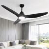 Devanti 64 inch black DC motor ceiling fan with LED light and 3 blades