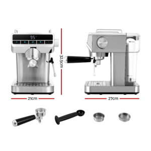 Devanti 20 Bar Coffee Machine Espresso Maker Stainless Steel Product Image Sumo Deals