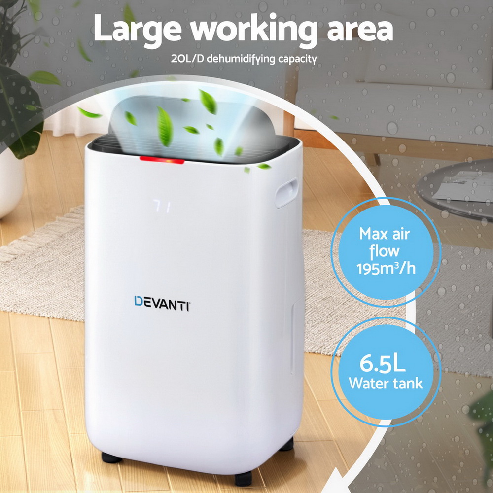 Devanti 20L Dehumidifier Air Purifier White – Sumo Deals Devanti 20L Dehumidifier Air Purifier White - Image 4
