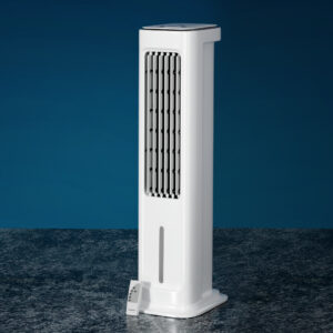 Devanti tower evaporative air cooler in white finish with LED display screen