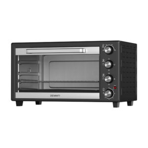 Devanti 45L Convection Oven 1800W Benchtop Unit in Black and Silver