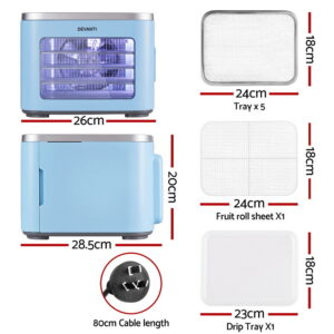 Devanti 5 Trays Food Dehydrator Mini Fruit Dryer 500W Product Image Sumo Deals