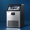 Devanti Commercial Ice Maker 60kg Stainless Steel Front View