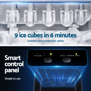 Devanti Portable Ice Maker Machine 12Kg Countertop Black Product Image Sumo Deals