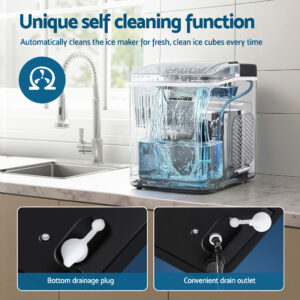 Soft Touch Led Control Panel On Devanti Countertop Black Ice Machine