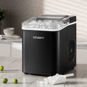 Devanti Portable Ice Maker Machine 12Kg Countertop Black Product Image Sumo Deals