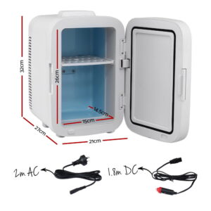 Rear Utility Panel Of Portable Fridge Displaying Ac Dc Toggle Switches And Power Cords