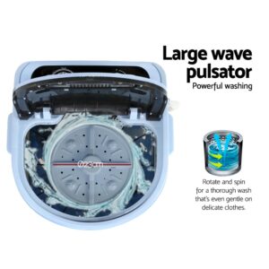 Devanti Portable Washing Machine 3Kg - 2-In-1 Camping Spinner Product Image Sumo Deals