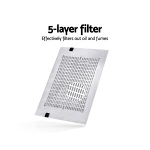 5-Layer Aluminium Grease Filter On The Devanti 600Mm Range Hood 60Cm.