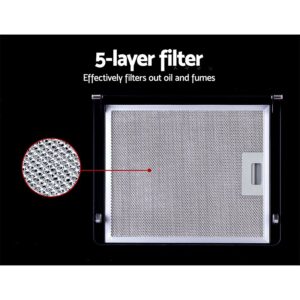 Removable 5-Layer Aluminium Filters On Devanti 90Cm Rangehood
