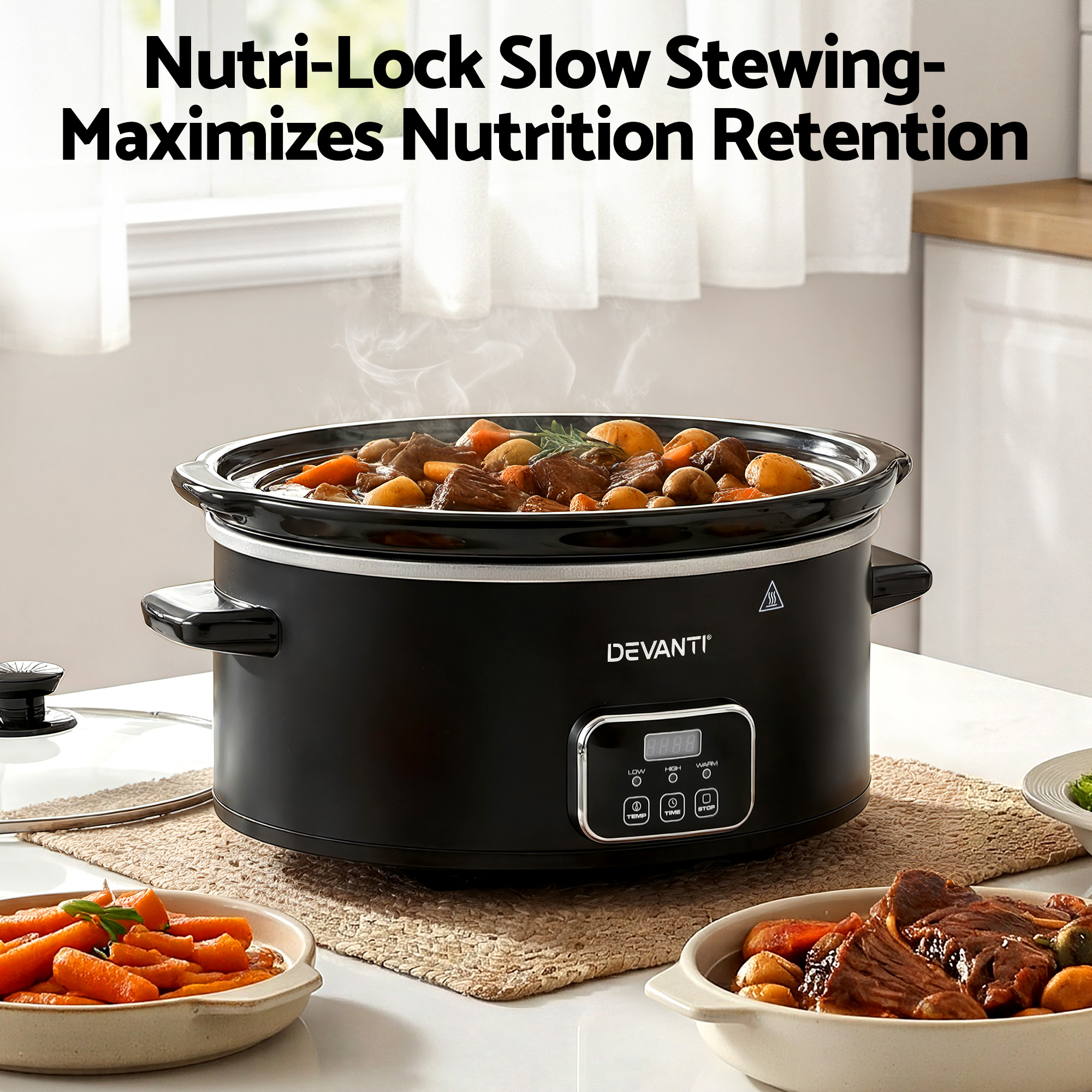 Devanti 5.6L Slow Cooker Electric Multi Cooker Pot 230W Black – Sumo Deals Devanti 5.6L Slow Cooker Electric Multi Cooker Pot 230W Black - Image 4