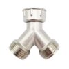 Brass 3/4 Inch Y Connector Washing Machine Splitter Nickel Plated Plumbing Piece