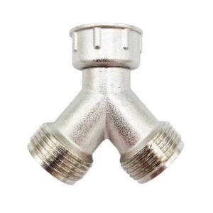 Brass 3/4 inch Y connector washing machine splitter nickel plated plumbing piece