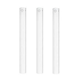 Set of three white Rechargeable LED Wardrobe Light bars displayed in a parallel row layout.