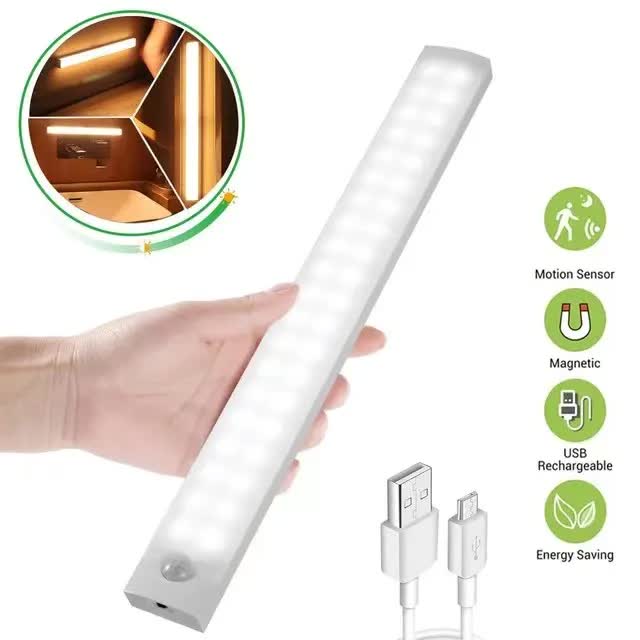 Rechargeable Led Wardrobe Light Multipack With 3 Magnetic Bars – Sumo Deals Close-Up Of The Frosted Diffuser Edge On The Rechargeable Led Wardrobe Light Bar.