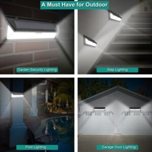 Solar Wall Light 118 Led Waterproof Security Lamp With 3 Modes – Sumo Deals Rear View Of The Solar Wall Light 118 Led Showcasing The Power Button And Mounting Holes.