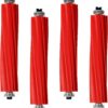 Roborock Replacement Rubber Main Brush 4-Pack – Sumo Deals 4-Pack Of Red Roborock Replacement Rubber Main Brush Rollers Arranged Neatly On A Solid Background.
