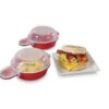 Wabjtam 2-Pack Microwave Egg Cooker Omelet Maker In Red And Clear Plastic