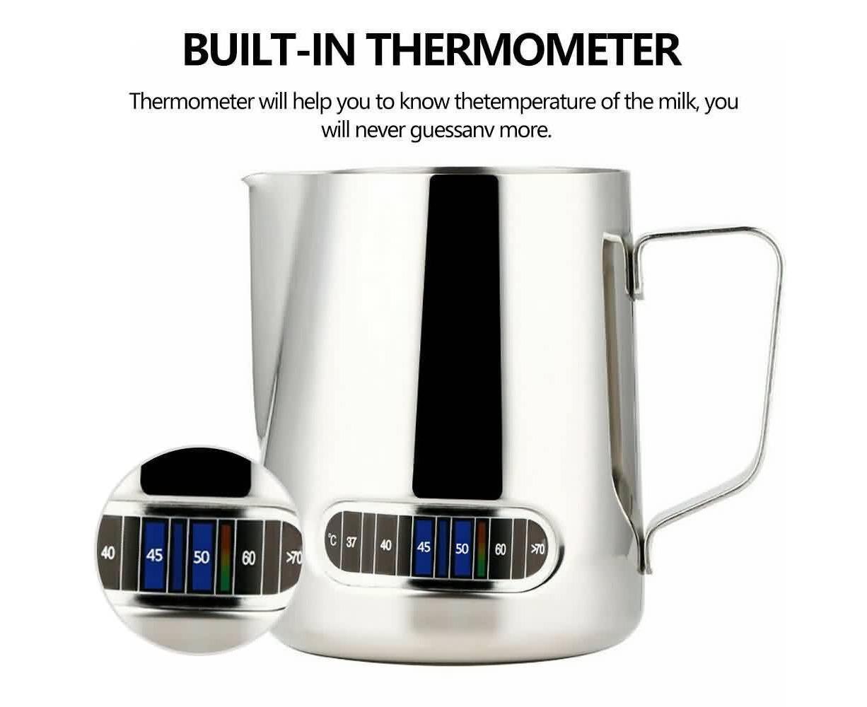 600Ml Milk Frothing Pitcher With Thermometer – Sumo Deals Milk Frothing Pitcher
