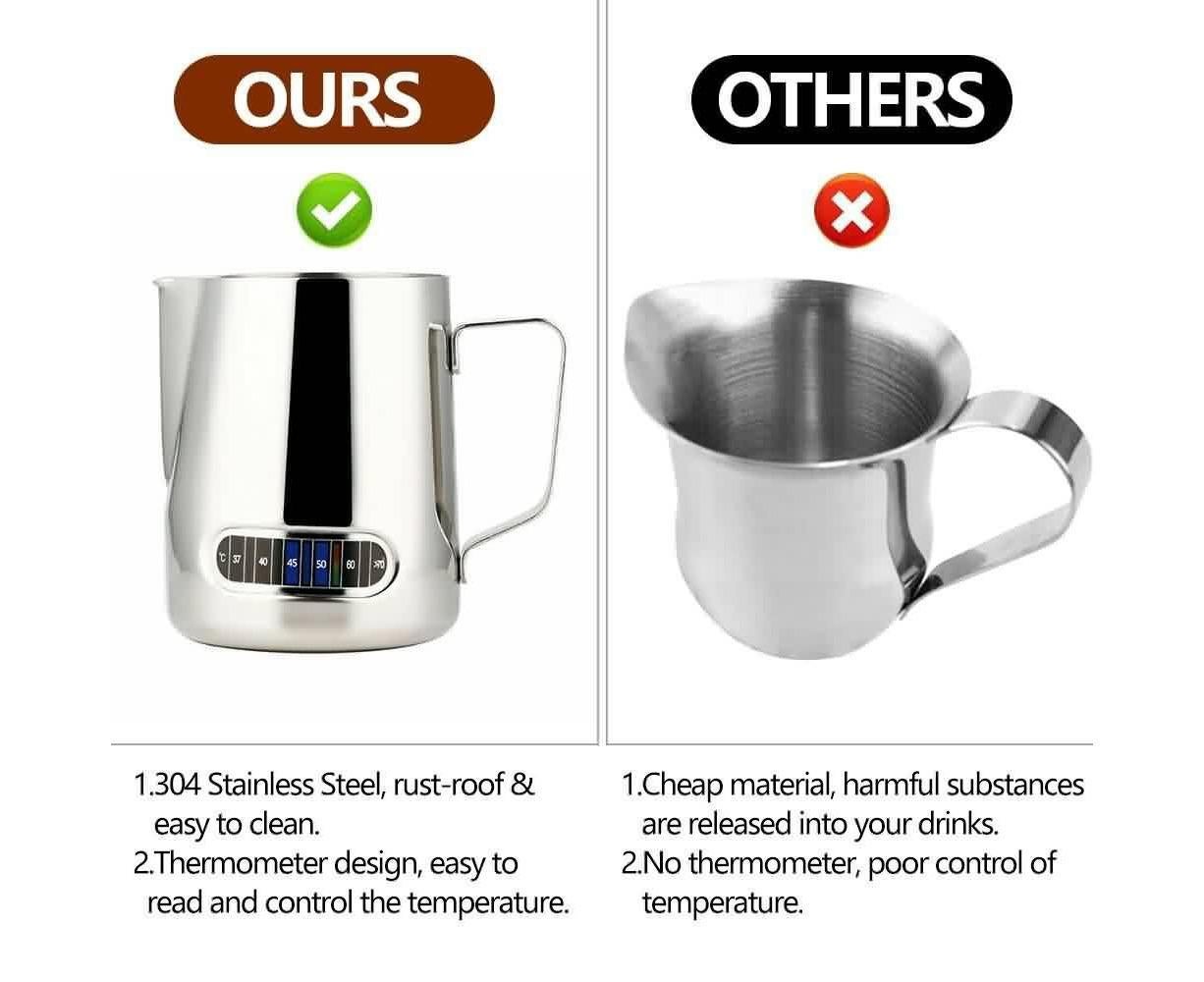 600Ml Milk Frothing Pitcher With Thermometer – Sumo Deals Milk Frothing Pitcher