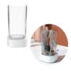 Compact White Abs Ultrasonic Jewelry And Glasses Cleaner Machine On A Vanity Table