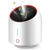 Compact quiet apartment air purifier sitting on a modern kitchen benchtop