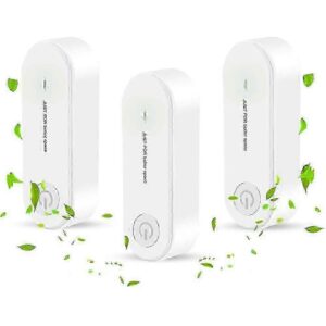 3Pcs Mini Plug-in Air Purifier Ion Generator units lined up in a clean white finish