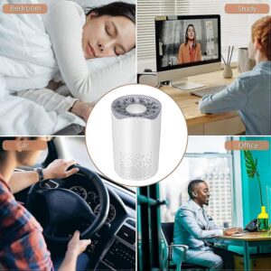 Small 35Db Quiet Air Purifier Running Smoothly Next To A Bed On A Timber Nightstand