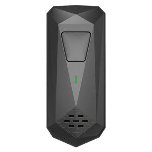 Black plug in mini air purifier with clean lines and power button