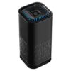 Black air ionizer purifier for car bedroom or bathroom standing vertically