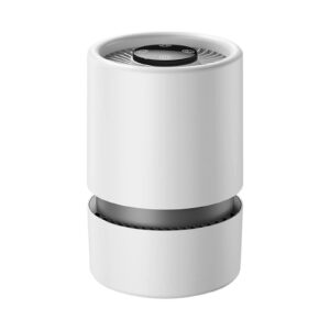 Compact white Negative Ion Home Desktop Purifier with modern circular intake vents