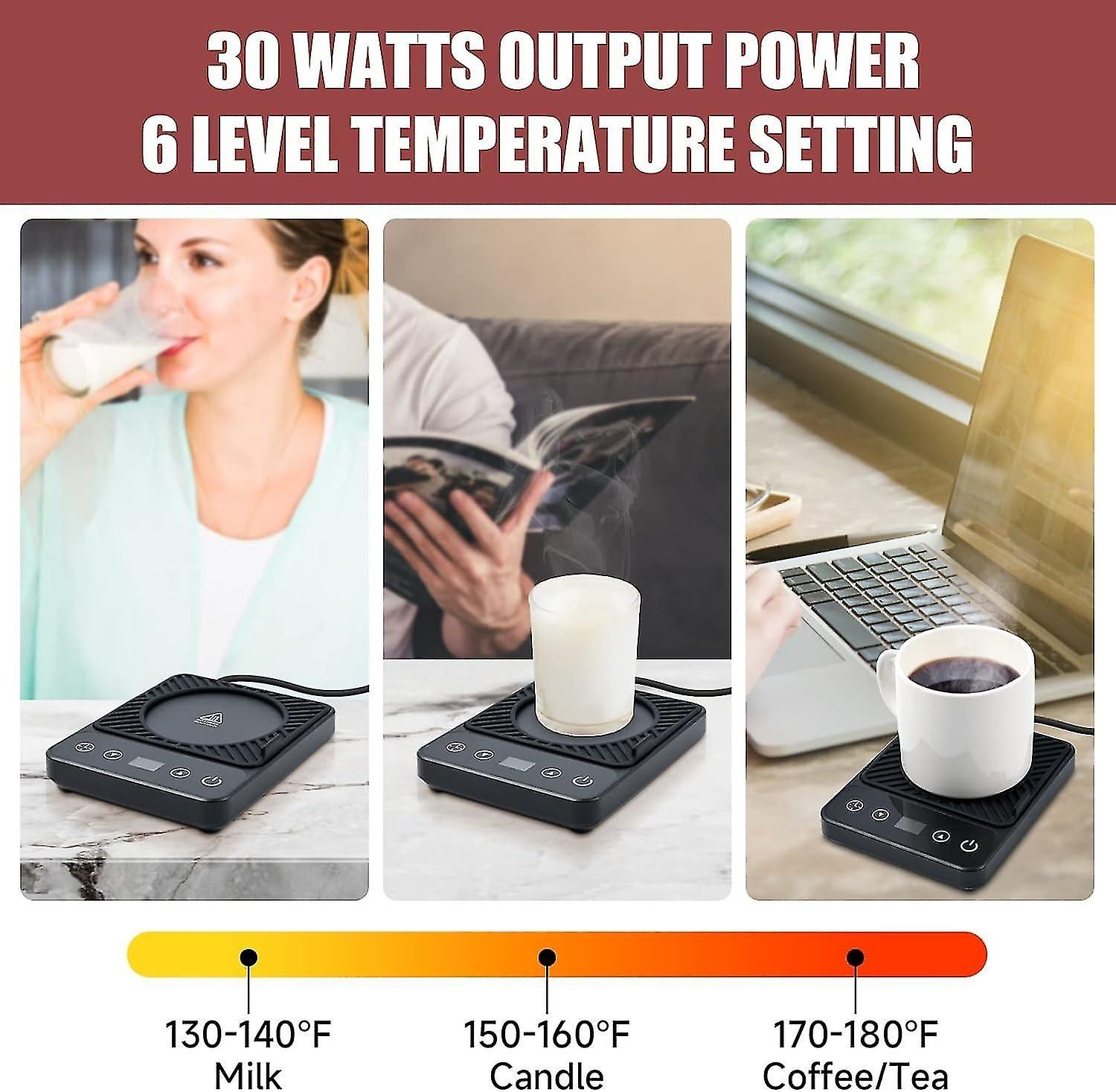 Smart Coffee Mug Warmer With Timer &Amp; 6 Temp Settings – Sumo Deals Oversized Ceramic Mug Placed On Top Of The Wide Smart Coffee Mug Warmer Base
