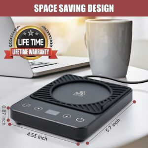 Smart Coffee Mug Warmer With Timer &Amp; 6 Temp Settings – Sumo Deals Smart Coffee Mug Warmer Plugged In With Long Cord On A Spacious Work Station