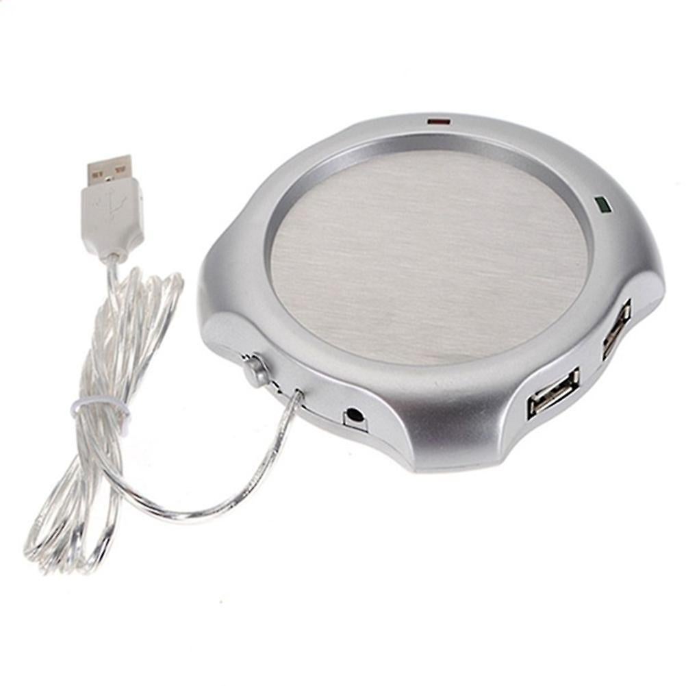 Usb Hub Coffee Mug Warmer And Desktop Charger – Sumo Deals Close-Up Of The Four Downstream Usb 2.0 Ports On A Mug Warmer Base