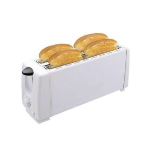 Gloss white 4 slice breakfast toaster with extra wide slots