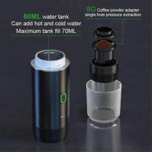 Usb Cable Plugging Into A Wireless Portable Espresso Coffee Machine