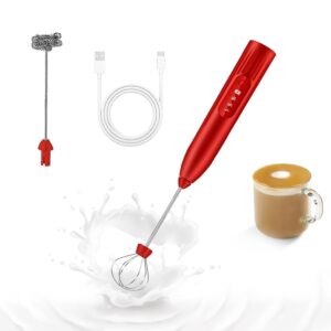 USB Rechargeable Handheld Milk Frother with dual attachments and cable
