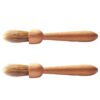 2-pack bamboo coffee grinder cleaning brush tool set with natural pig bristles