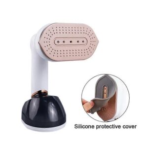 2000W Portable Handheld Garment Steamer Iron White – Sumo Deals Underside View Of The Dual-Pointed Ceramic-Coated Aluminum Panel On A Garment Steamer